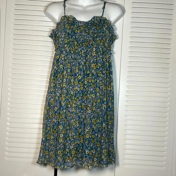 Lily Rose Dresses & Skirts - Lily Rose Sweetheart Blue Floral Skater Dress Women's Size Medium